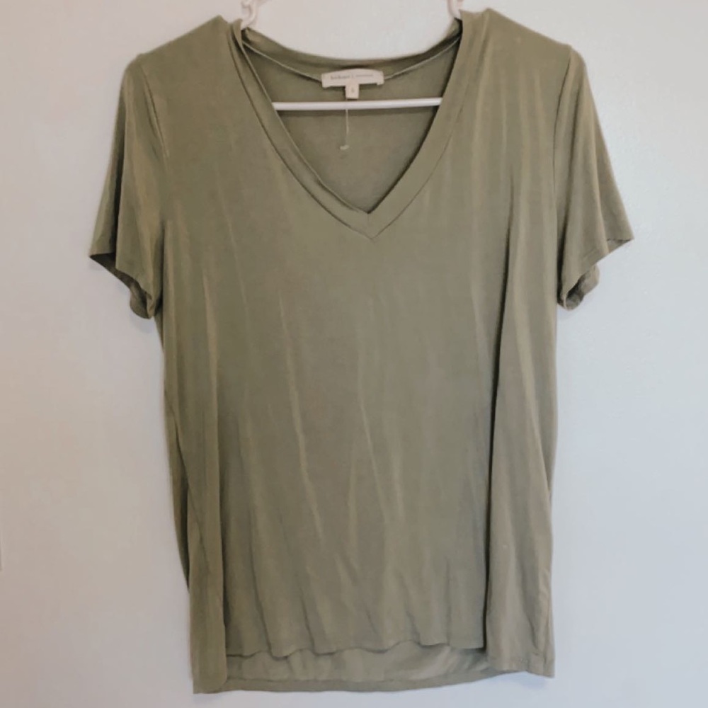 Bohme Sage green soft V- Neck T-shirt